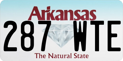 AR license plate 287WTE