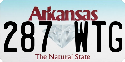 AR license plate 287WTG