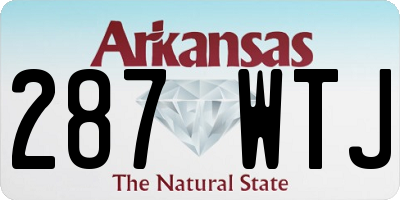 AR license plate 287WTJ