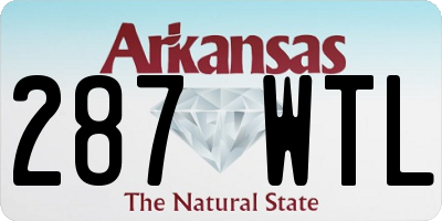 AR license plate 287WTL