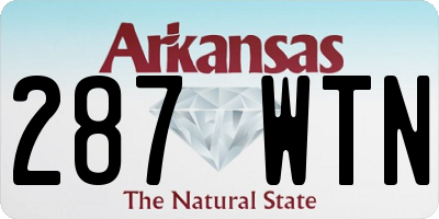 AR license plate 287WTN