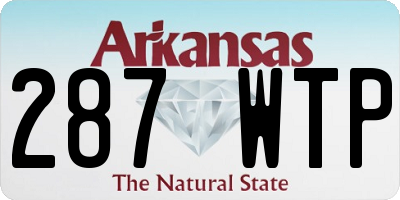 AR license plate 287WTP