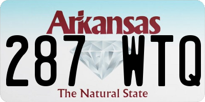 AR license plate 287WTQ