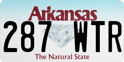 AR license plate 287WTR