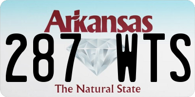 AR license plate 287WTS