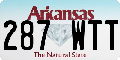 AR license plate 287WTT