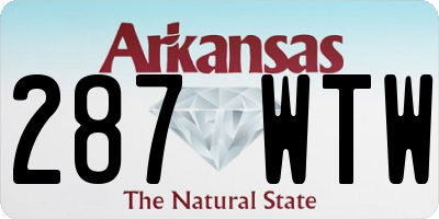 AR license plate 287WTW