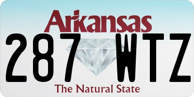 AR license plate 287WTZ
