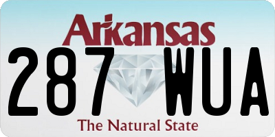 AR license plate 287WUA