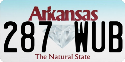 AR license plate 287WUB