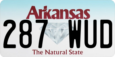 AR license plate 287WUD