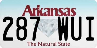 AR license plate 287WUI