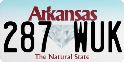 AR license plate 287WUK