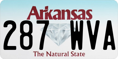 AR license plate 287WVA