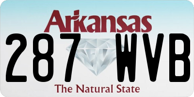 AR license plate 287WVB