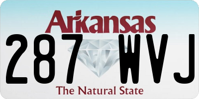 AR license plate 287WVJ