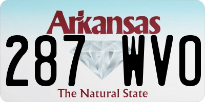 AR license plate 287WVO