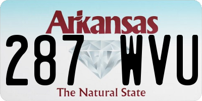 AR license plate 287WVU