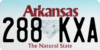 AR license plate 288KXA