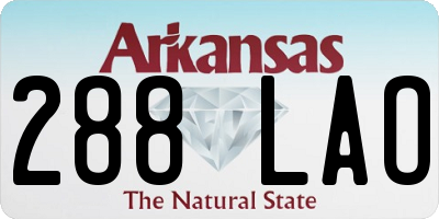 AR license plate 288LAO