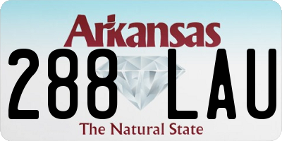 AR license plate 288LAU
