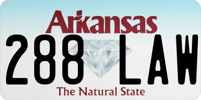 AR license plate 288LAW