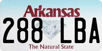 AR license plate 288LBA