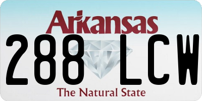 AR license plate 288LCW