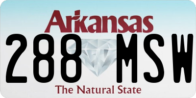 AR license plate 288MSW