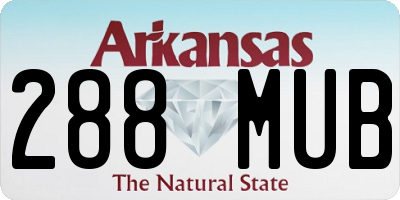 AR license plate 288MUB
