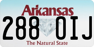 AR license plate 288OIJ