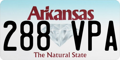 AR license plate 288VPA