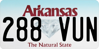AR license plate 288VUN