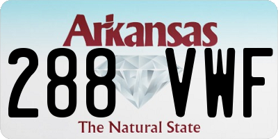 AR license plate 288VWF