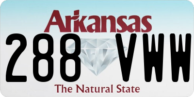 AR license plate 288VWW