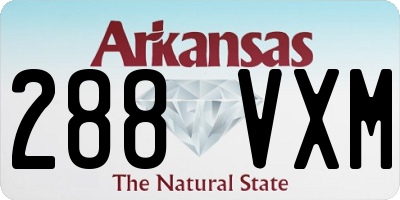 AR license plate 288VXM