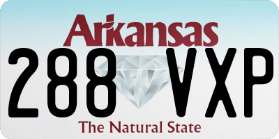 AR license plate 288VXP