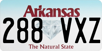 AR license plate 288VXZ