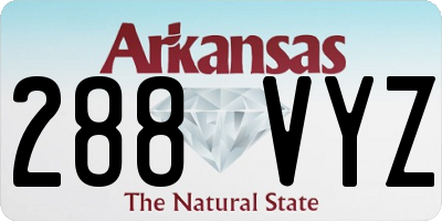 AR license plate 288VYZ