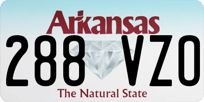 AR license plate 288VZO