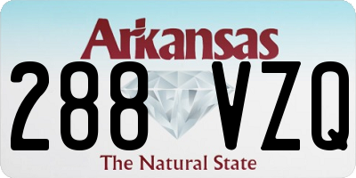 AR license plate 288VZQ