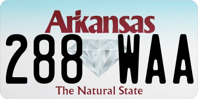 AR license plate 288WAA