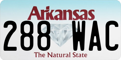AR license plate 288WAC