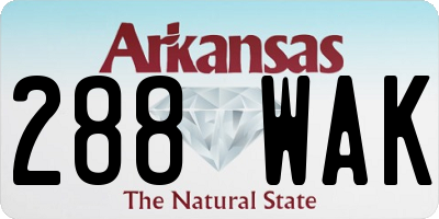 AR license plate 288WAK