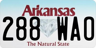 AR license plate 288WAO