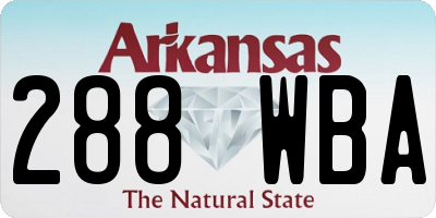 AR license plate 288WBA