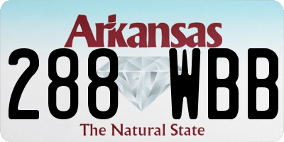 AR license plate 288WBB