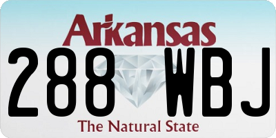 AR license plate 288WBJ