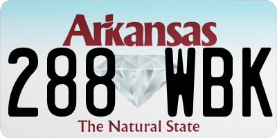 AR license plate 288WBK