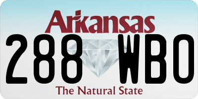 AR license plate 288WBO